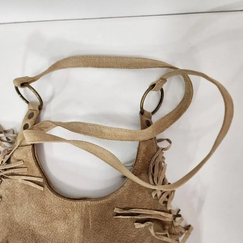 Wilsons Leather Maxima Suede Fringe Bag Crossbody Boho Western Hippie Festival - Picture 5 of 12